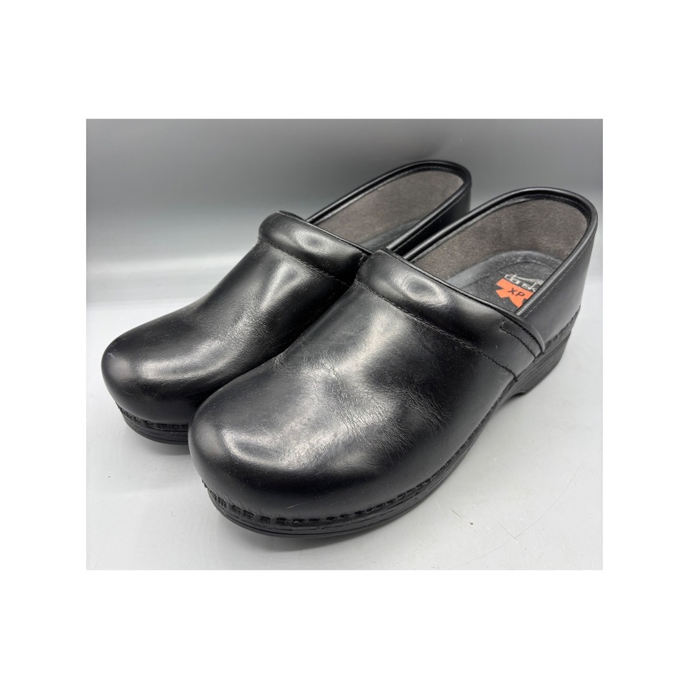 Dansko XP Womens Clogs 41 Black Leather Slip‎ On Comfort Shoes
